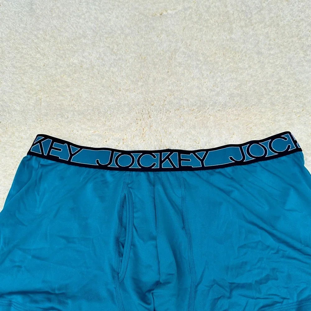 Jockey Mens ActiveMicro Microfiber Stretch 3 Pack Trunks Blue Teal XL 40-42